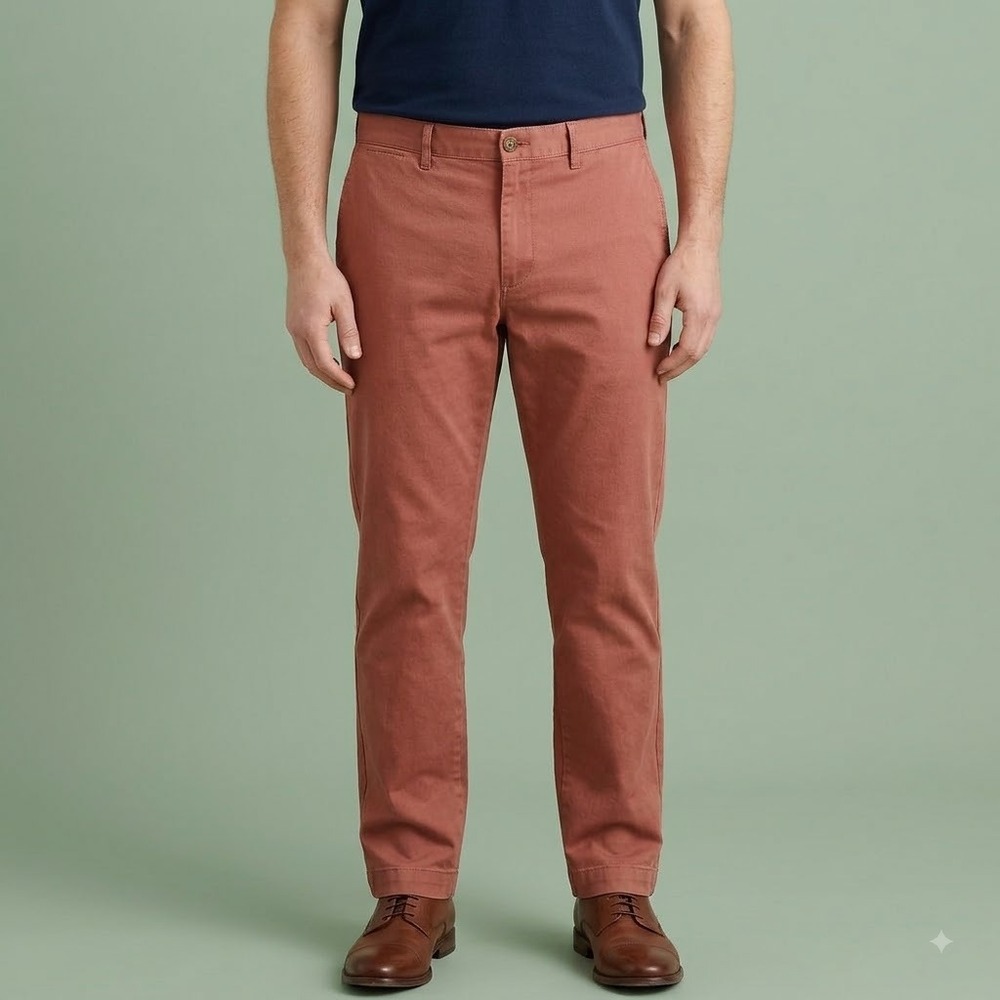 J.Crew Sutton Chino Pants‎ Mens 36x32 Salmon Pink Cotton Slim Fit